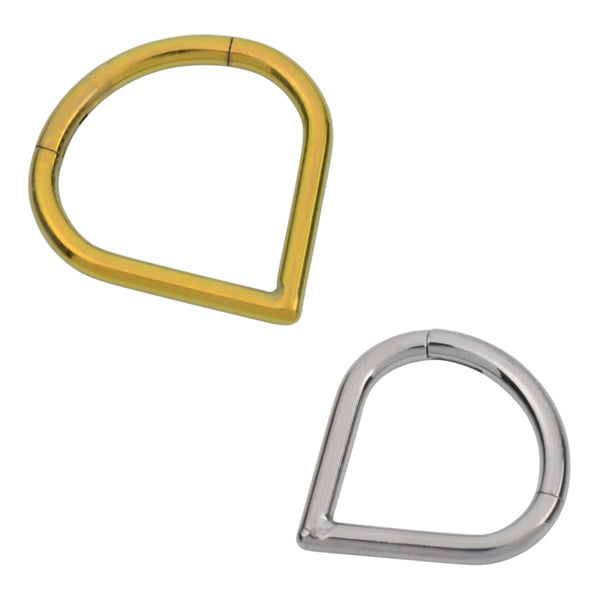 V-Shape Titanium Hinged Ring Hinged Rings 16g - 5/16" diameter (8mm) High Polish (silver)