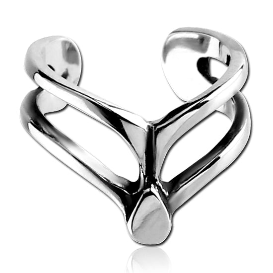 Stainless V-Shaped Ear Cuff Ear Cuffs one-size-fits-all Stainless Steel