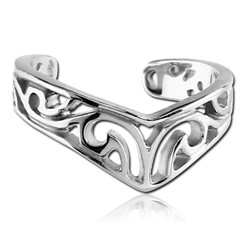 Stainless V-Shaped Filigree Ear Cuff Ear Cuffs one-size-fits-all Stainless Steel