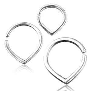 V-Shaped Sterling Silver Continuous Ring Continuous Rings 16g - 1/4