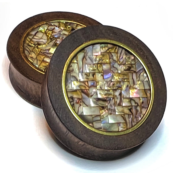 Walnut & Shell Inlay Plugs | Tulsa Body Jewelry