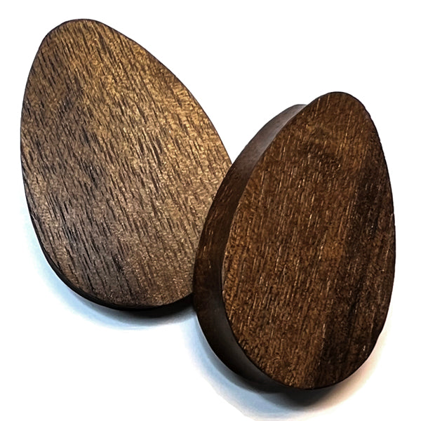 Walnut Wood Teardrop Plugs Plugs 00 gauge (10mm) - 8mm wearable Walnut