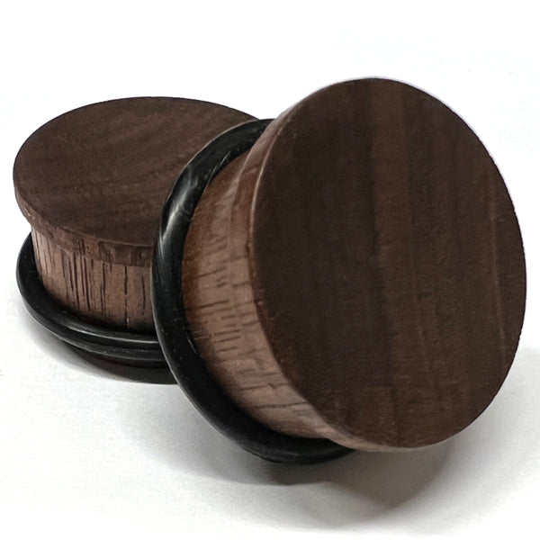 Walnut Wood Single Flare Plugs Plugs 0 gauge (8mm) - 8mm wearable Walnut