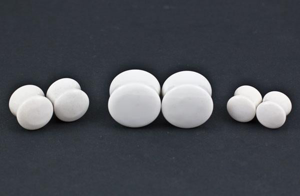White Agate Plugs by Oracle Body Jewelry Plugs 8 gauge (3mm) White Agate
