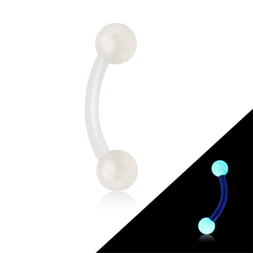 16g Glow-in-the-Dark Bioflex Curved Barbell Curved Barbells 16g - 5/16