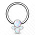 Titanium Captive Opal Cluster Bead Ring Captive Bead Rings  