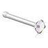 Prong Opal Stainless Nose Bone Nose 20g - 1/4" wearable (6.5mm) Stainless Steel