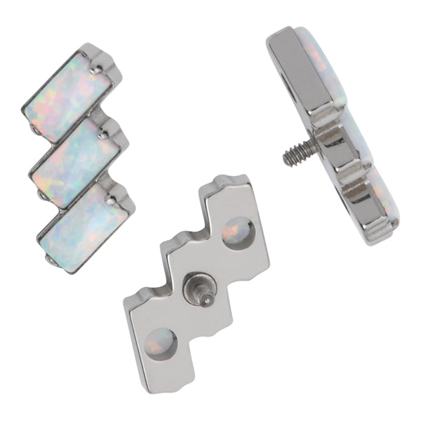 16g 3-Step Opal Titanium End Replacement Parts 16 gauge - 4.6x10.8mm White Opals