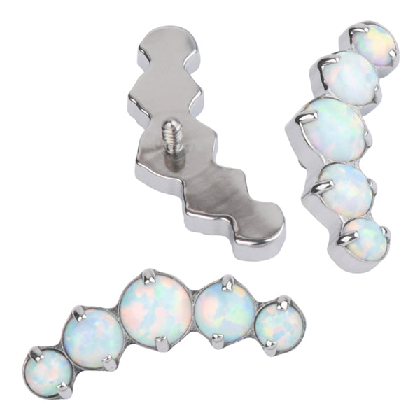 16g 5-Round Prong CZ & Opal Titanium End Replacement Parts  