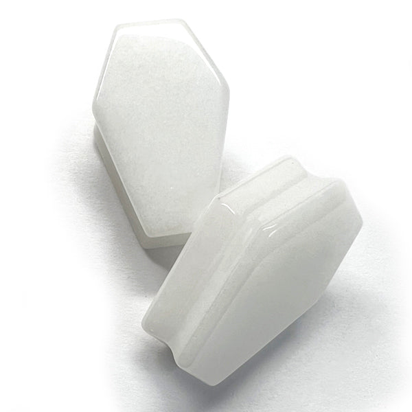 White Jade Coffin Plugs Plugs 5/8 inch (16mm) White Jade