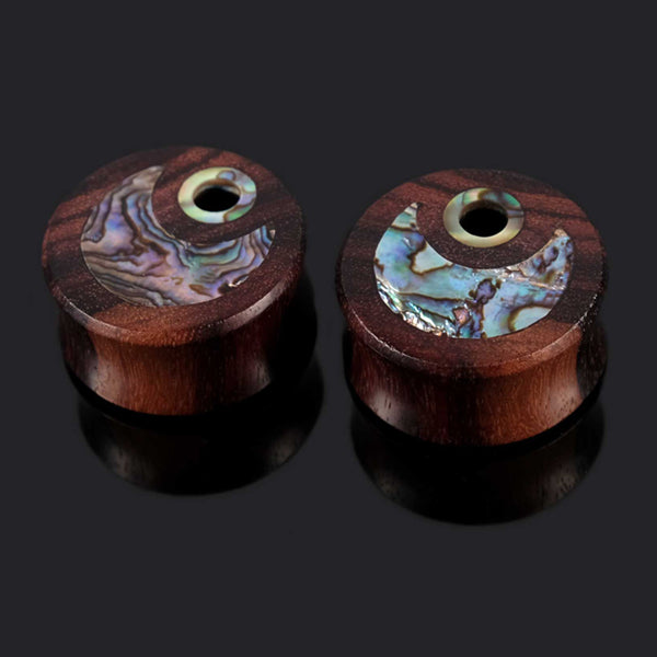 Windu Abalone & Sono Wood Plugs Plugs 00 gauge (10mm) Sono