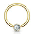 16g Yellow 14k Gold CZ Captive Bead Ring Captive Bead Rings 16g - 5/16" diameter (8mm) - 3mm bead Yellow 14k Gold
