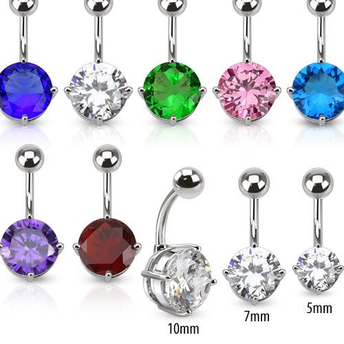 Round CZ Belly Ring Belly Ring  