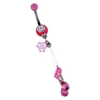Acrylic CZ Belly Dangle Belly Ring  
