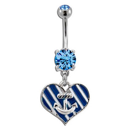 Anchor Heart Belly Dangle Belly Ring  