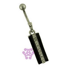Crystal Bar Belly Dangle Belly Ring  
