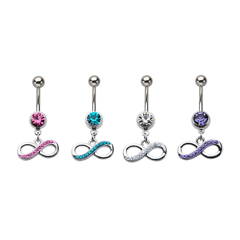 CZ Infinity Belly Dangle Belly Ring  