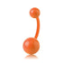 Enamel Bioflex Belly Barbell Belly Ring 14g - 3/8" long (10mm) Orange