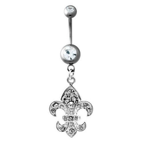 Fleur-de-lis Belly Dangle Belly Ring  