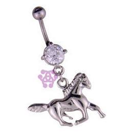 Horse Belly Dangle Belly Ring 14g - 3/8