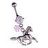 Horse Belly Dangle Belly Ring 14g - 3/8" long (10mm) Stainless Steel