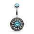 Multi Paved Shield Belly Ring Belly Ring  