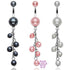 Multi-Pearl Belly Dangle Belly Ring  