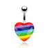 Rainbow Heart Belly Ring Belly Ring  