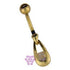 Teardrop Gem Gold Belly Dangle Belly Ring 14 gauge - 3/8" long (10mm) Gold