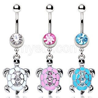 Turtle Belly Dangle Belly Ring  