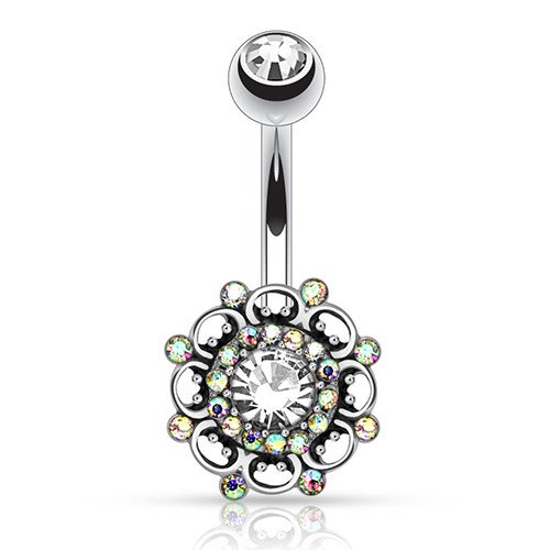 Vintage Paved Swirl Belly Ring Belly Ring  