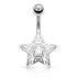 Filigree CZ Star Belly Ring Belly Ring 14g - 3/8" long (10mm) Stainless Steel