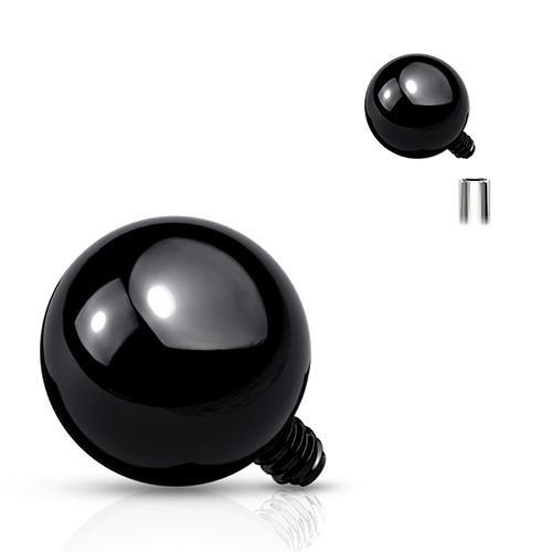 14g Ball Black End Dermals 14g - 2.5mm diameter Black