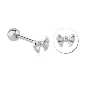 Bow Stainless Tongue Barbell Tongue 14g - 5/8" long (16mm) Stainless Steel
