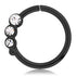 16g Triple CZ Black Continuous Ring Continuous Rings 16g - 3/8" diameter (10mm) Black