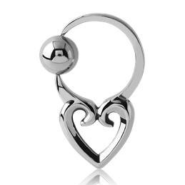 Heart Captive Bead Ring Captive Bead Rings 16g - 15/32" diameter (12mm) Stainless Steel