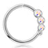 Triple CZ Stainless Continuous Ring Continuous Rings 16g - 3/8" diameter (10mm) Left