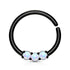 3-Opal Continuous Ring Continuous Rings 16g - 3/8" diameter (10mm) Black