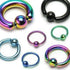 14g PVD Coated Captive Bead Ring Captive Bead Rings 14g - 5/16" diameter (8mm) - 4mm bead Blue