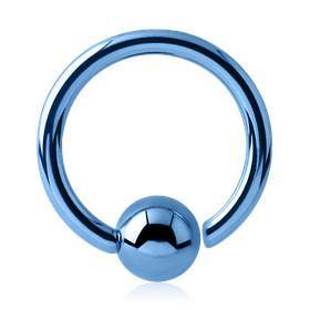 14g PVD Coated Fixed Bead Ring Fixed Bead Rings 14g - 3/8" diameter (10mm) Dark Blue