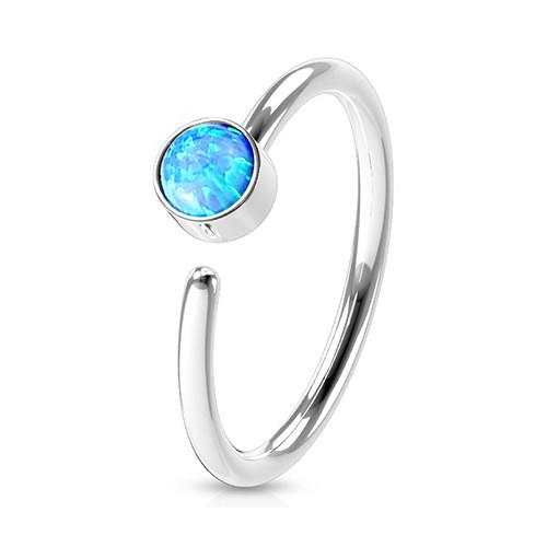 Stainless Bezel Opal Continuous Ring Continuous Rings 20g - 5/16" diameter (8mm) Blue