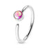 Stainless Bezel Opal Continuous Ring Continuous Rings 20g - 5/16" diameter (8mm) Pink