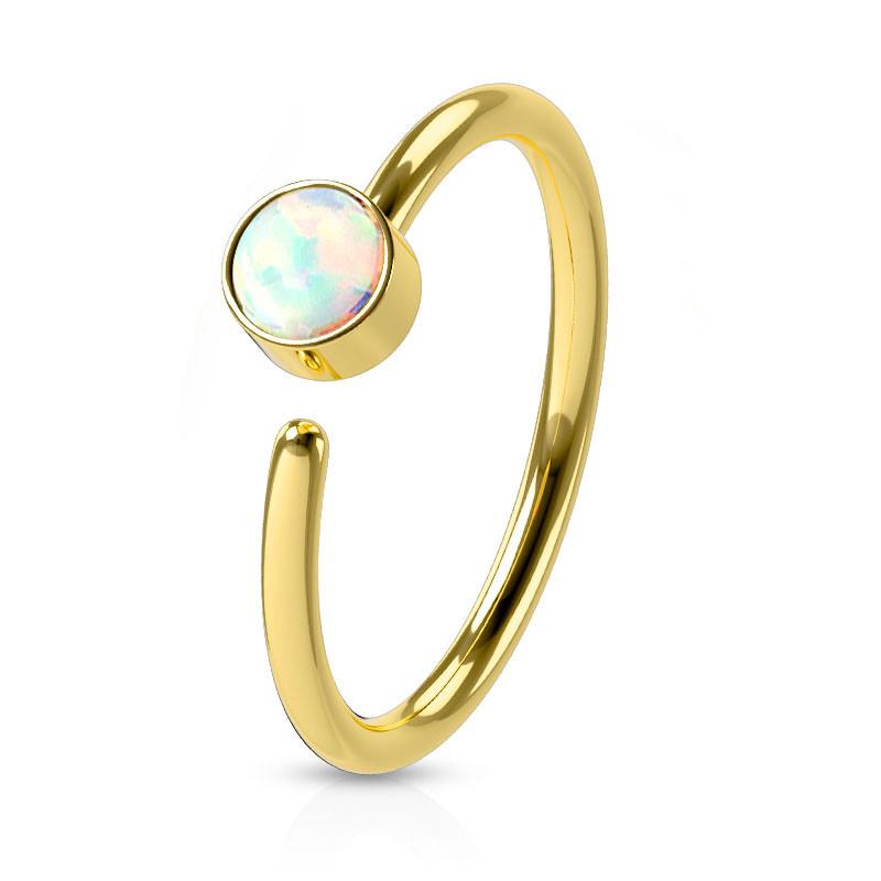 Bezel Opal Continuous Ring Continuous Rings 20g - 5/16" diameter (8mm) Gold