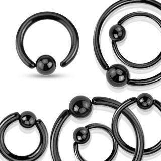 16g Black Fixed Bead Ring Fixed Bead Rings  