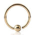 16g Gold Fixed Bead Ring Fixed Bead Rings 16g - 1/4" diameter (6mm) - 3mm ball Gold