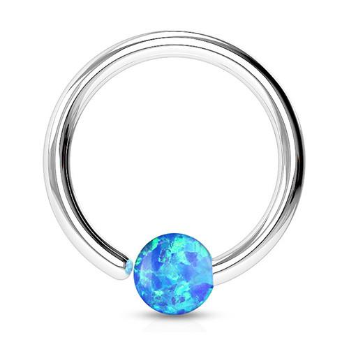 16g Stainless Fixed Opal Bead Ring Fixed Bead Rings 16g - 5/16