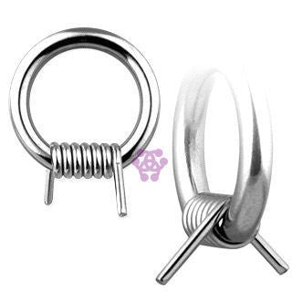 Stainless Steel Captive Barb Ring Captive Bead Rings 16 gauge - 3/8" diameter Stainless Steel