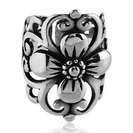 Stainless Wide Flower Ear Cuff Ear Cuffs one-size-fits-all Stainless Steel