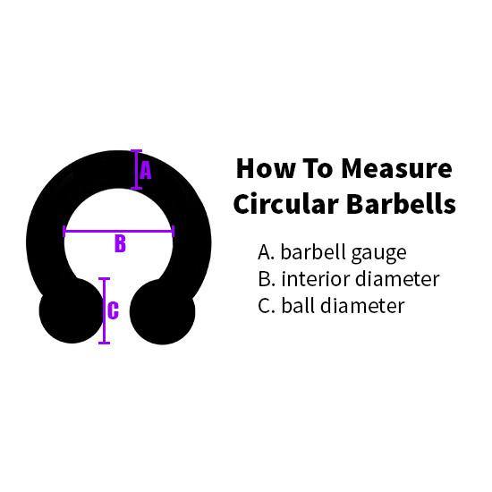 6g Black Circular Barbell (internal) Circular Barbells  