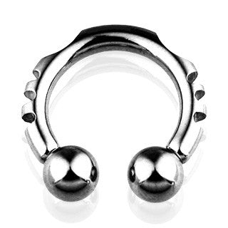 4g Notched Stainless Circular Barbell Circular Barbells 4g - 5/8" diameter (16mm) - 8mm balls Stainless Steel